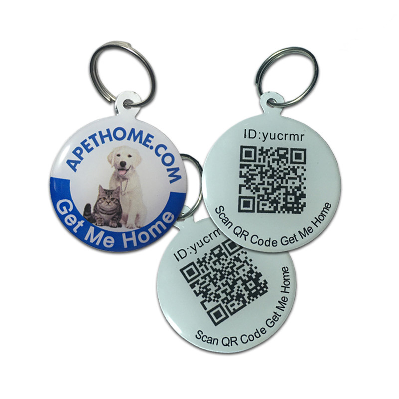 les plaques étiquettes personnalisées pour cat et acier inoxydable identificateur code qr numérisées puce gps