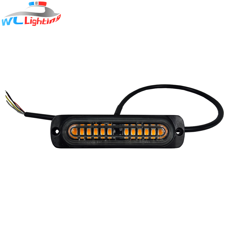 SMD 12V 24V 6W Surface Mount 12 LED Mini stroboscopique Avertissement Gril Clignotant