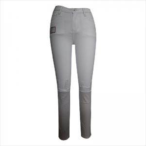 Jean skinny taille haute avec déchirures blanches au genou WS1001