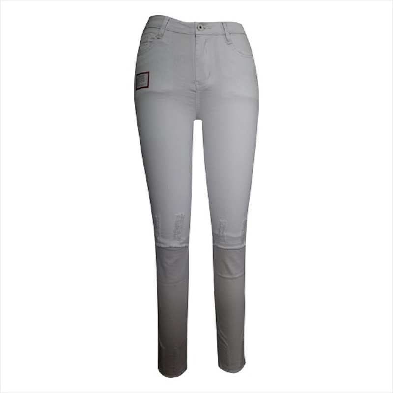 Jean skinny taille haute avec déchirures blanches au genou WS1001