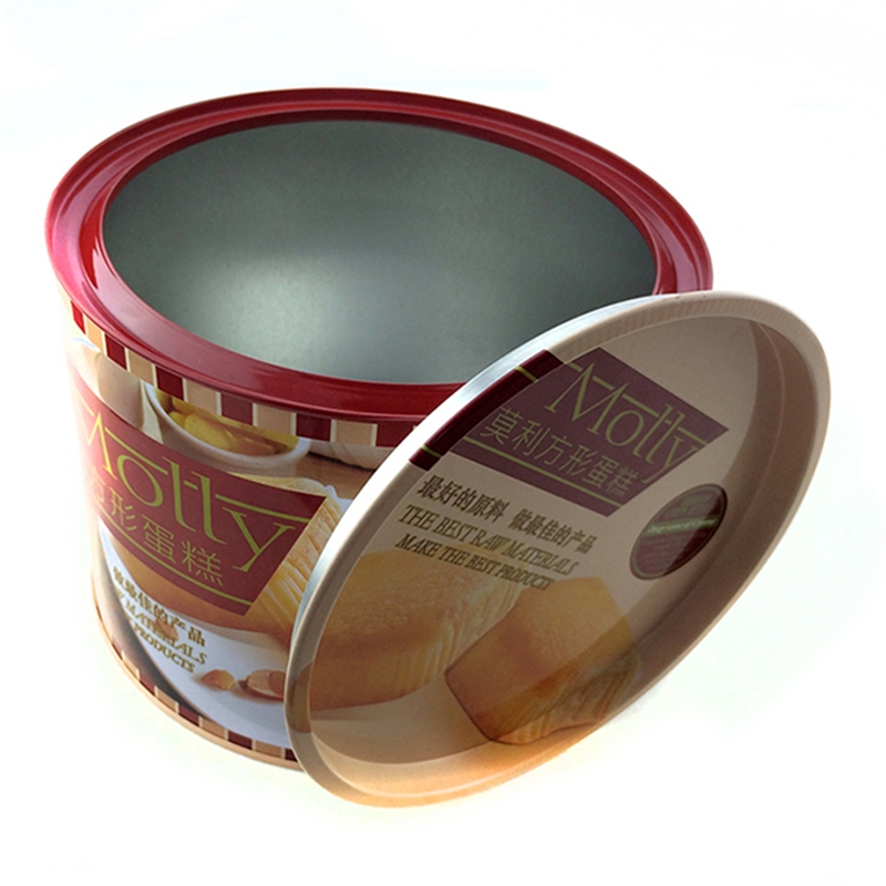2018 vente chaude boîte ronde en fer blanc pour gâteau et biscuit