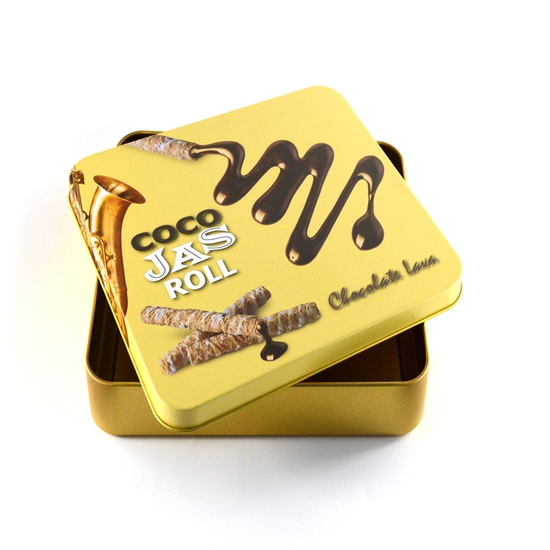 Boîte en fer-blanc de gaufrage en chocolat rectangulaire en deux pièces