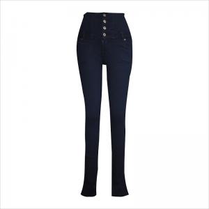 Jean skinny taille haute à quatre boutons WS1003