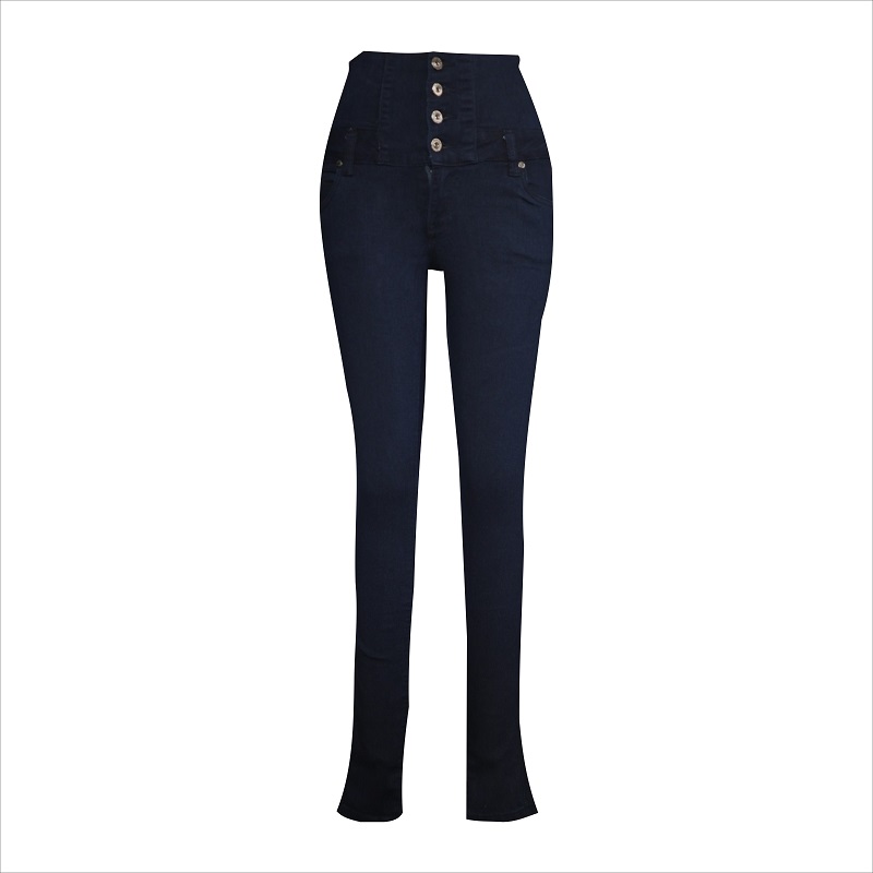 Jean skinny taille haute à quatre boutons WS1003