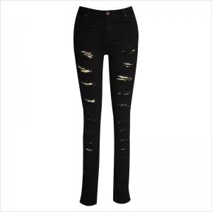 Jean skinny noir tout déchiré WS1015