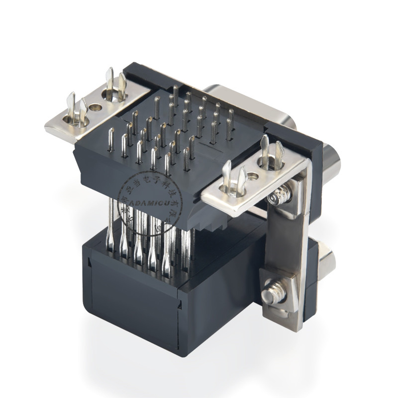 Support de carte PCB à angle droit femelle à femelle 15 broches d sub double connecteur