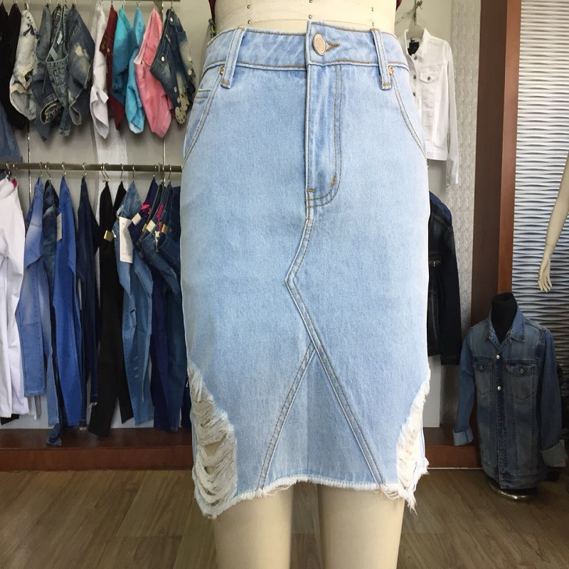 vente chaude jupe en jean WSJL19068