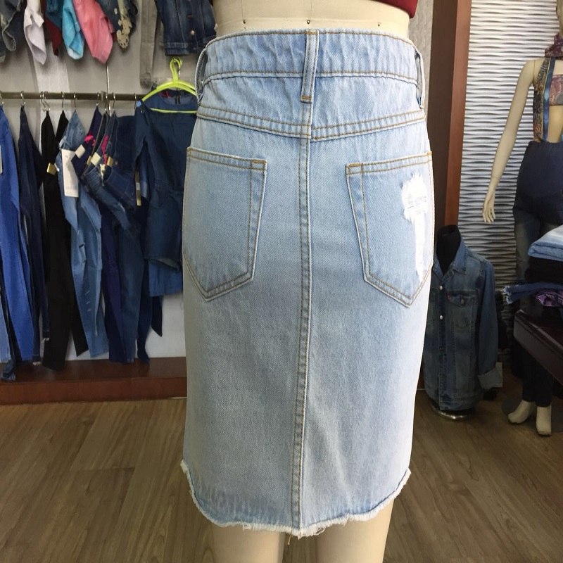 vente chaude jupe en jean WSJL19068
