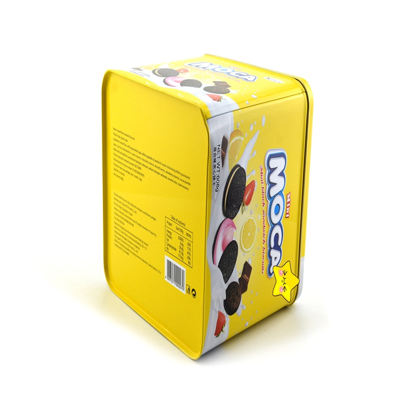 Boîte carrée faite sur commande de biscuit de biscuit, boîte de bidon d'emballage de biscuit