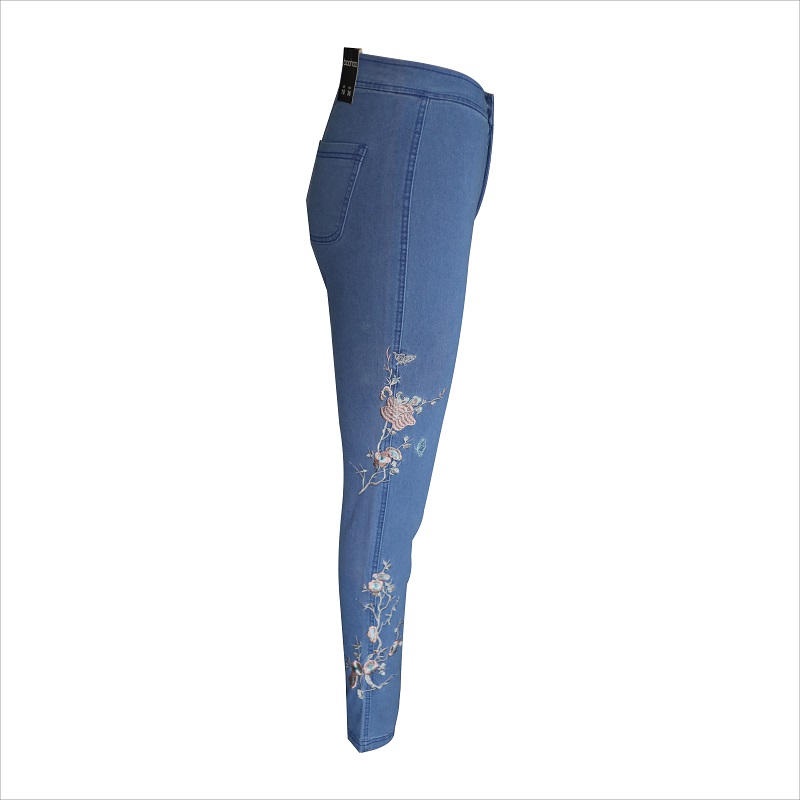 Jeans skinny bleu de broderie de mode WS10123