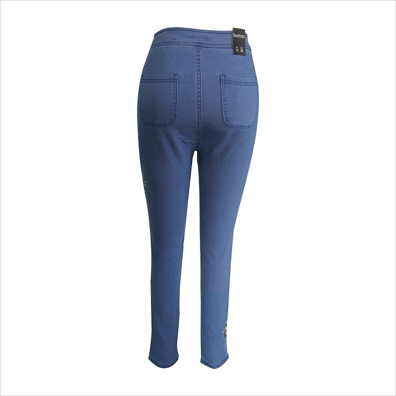 Jeans skinny bleu de broderie de mode WS10123