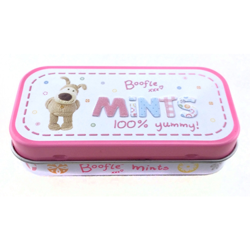 Boîte de bidon de petits bonbons faits sur commande de petits morceaux rectangulaires faits sur commande