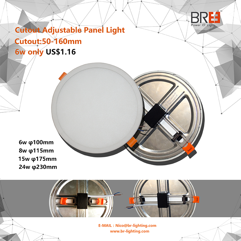 6W 8W 15W 20W Ultrathin panneau rond LED lumière encastré monté éclairage intérieur