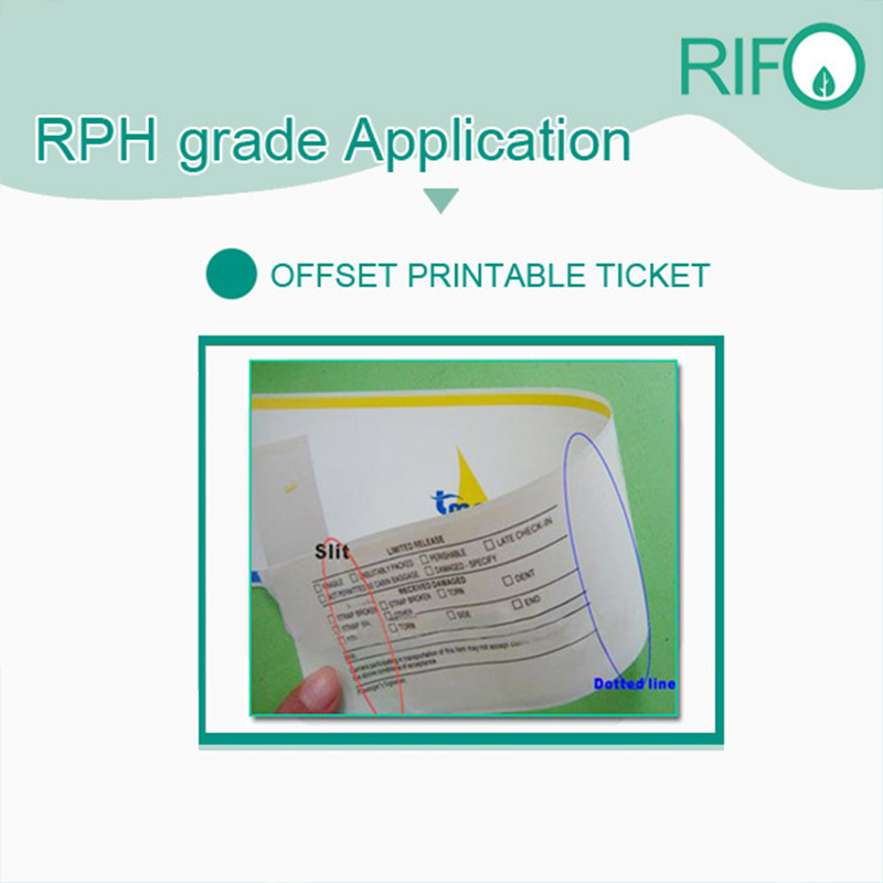 Papier synthétique BOPP blanc Rph-100 pour supports de magasin imprimables offset