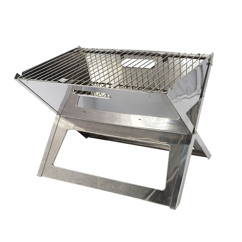 Acier inoxydable facile transportant pliante barbecue barbecue à charbon de bois