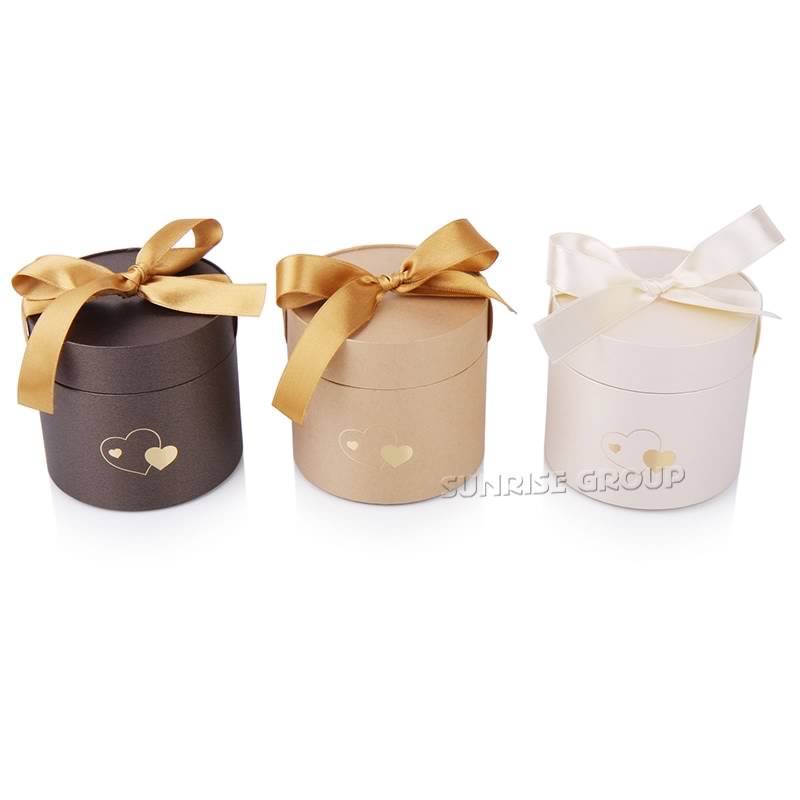 Boîte à chapeaux de chocolat ronde de luxe en carton sur mesure