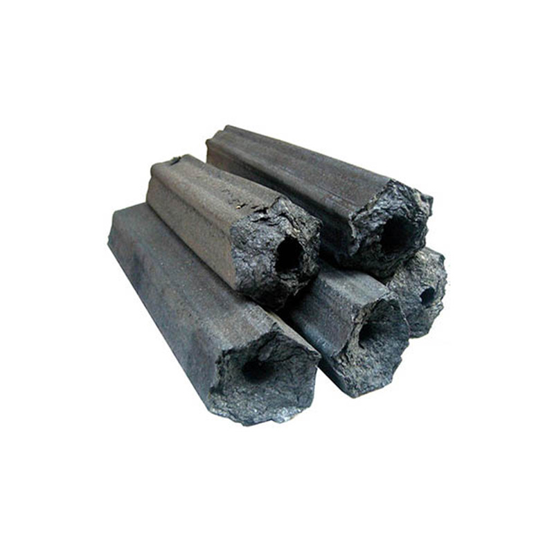 Briquette de charbon de bois de type noir et toute la forme en hexagonal