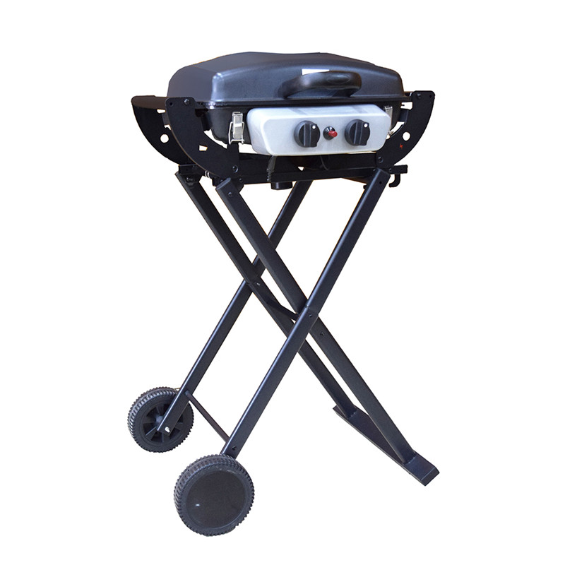 2bunners camping en plein air barbecue à gaz portable barbecue pliable grill avec chariot