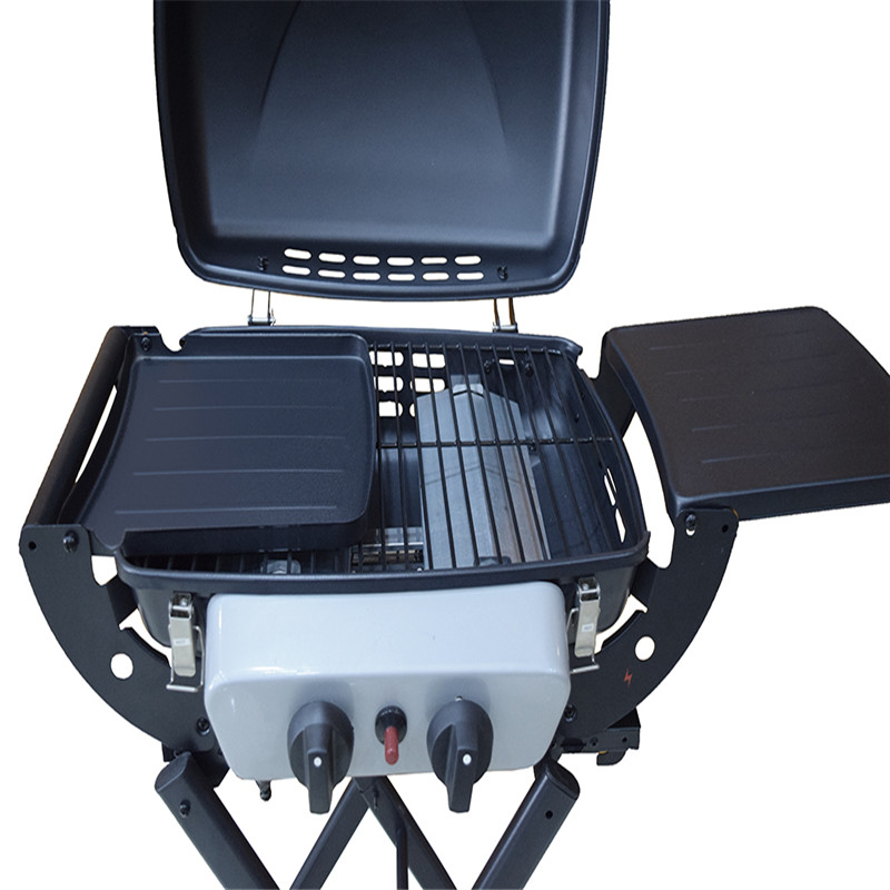 2bunners camping en plein air barbecue à gaz portable barbecue pliable grill avec chariot