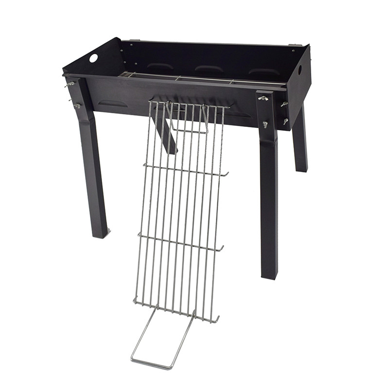 Vente chaude en plein air pliant camping charbon de bois barbecue poulet rôtisserie grill