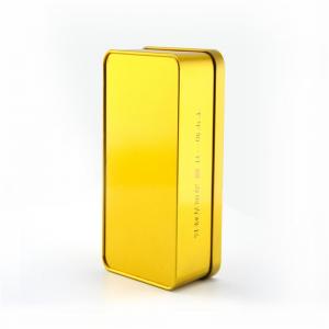 Boîte à thé rectangulaire en métal finition or