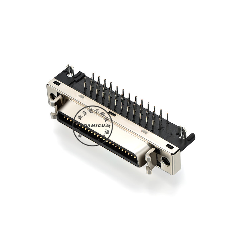 Connecteur CN SCSI femelle 50 broches en fer angle droit