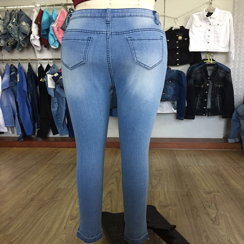 jean skinny en détresse bleu WS101127