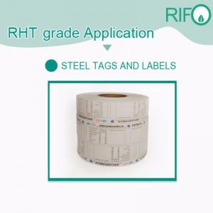 Petit pain de papier thermique en gros bon marché, label à hautes températures d'acier en acier