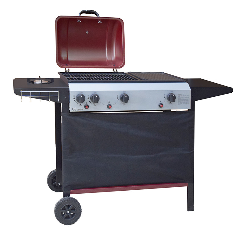Homologation CE 3 + 1 brûleurs barbecue à gaz barbecue à gaz professionnel avec brûleur latéral