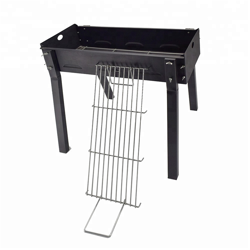 Prix ​​bas vente chaude en plein air pliant camping charbon de bois barbecue poulet rôtisserie grill