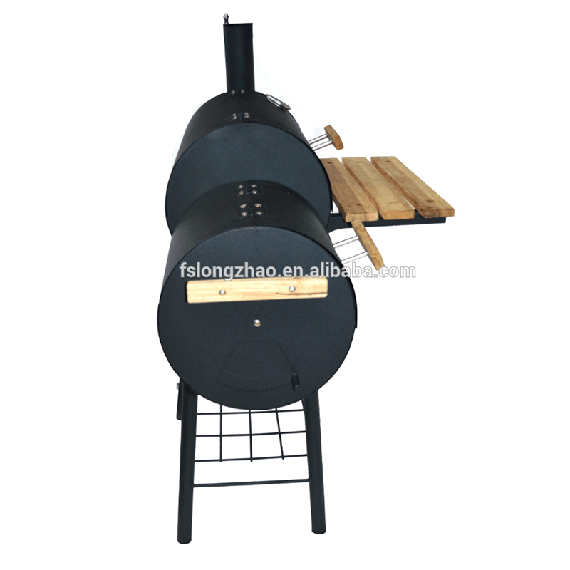 Barbecue de haute qualité à deux, deux ou deux lits avec fumoir de cheminée et table en bois