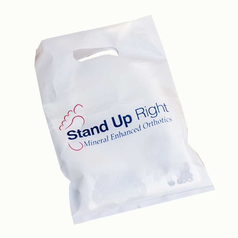 Découpé avec une poignée Poignée Emballage Sacs en plastique blanc hdpe
