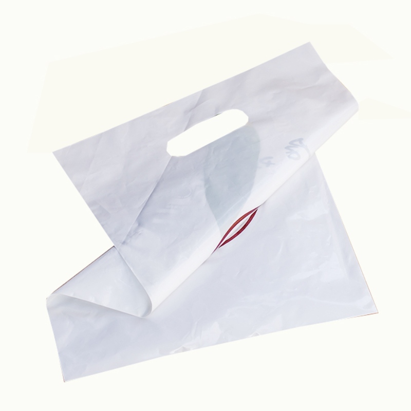 Découpé avec une poignée Poignée Emballage Sacs en plastique blanc hdpe