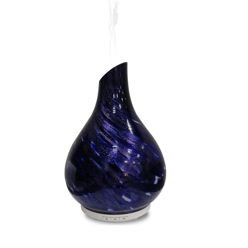 Sept diffuseurs de lumière à DEL changeant un diffuseur d'arôme de verre unique populaire en forme de vase