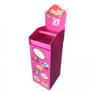 Sautez le présentoir ondulé de carton de plancher pour le cosmétique