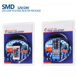 Ensembles de bandes multicolores RVB LED multicolores OEM 12V 24V OEM SMD 5050 300LED par mètre Étanche Blister Kit de boursouflure LED