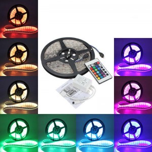 Ensembles de bandes multicolores RVB LED multicolores OEM 12V 24V OEM SMD 5050 300LED par mètre Étanche Blister Kit de boursouflure LED
