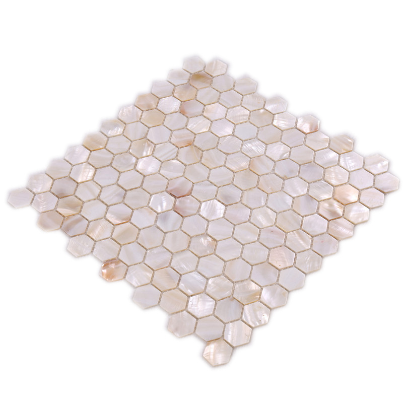 Tuile de mosaïque blanche d'hexagone pour la décoration de mur