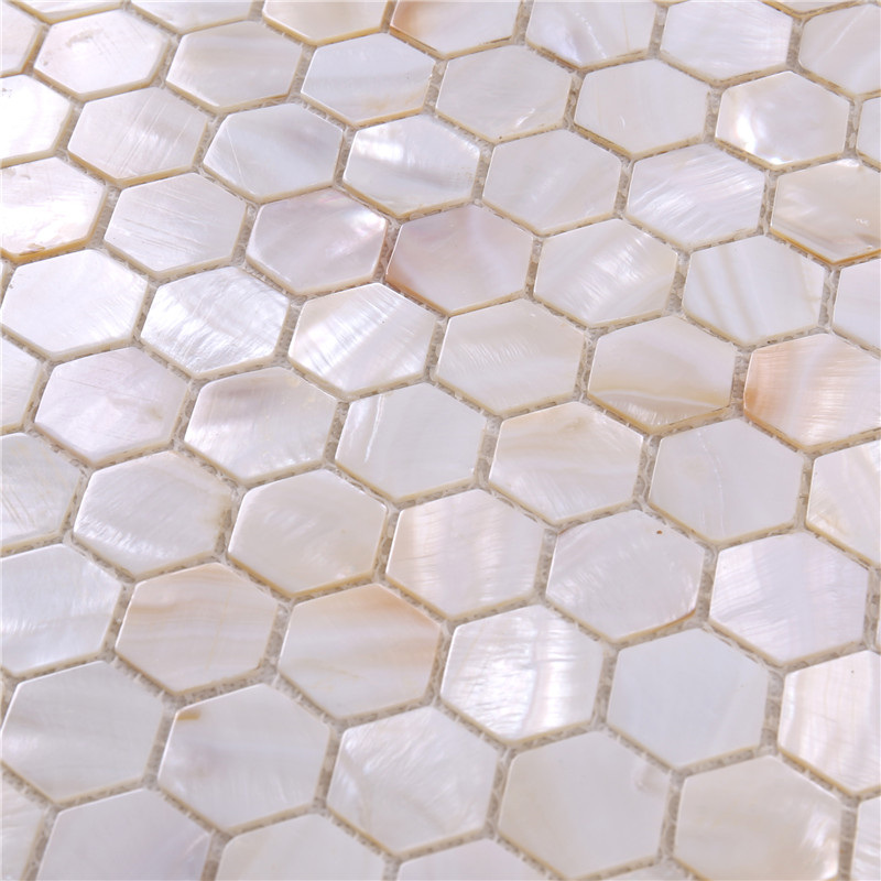 Tuile de mosaïque blanche d'hexagone pour la décoration de mur
