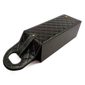 Emballage de cadeau de vin portable poignée personnalisée en cuir PU