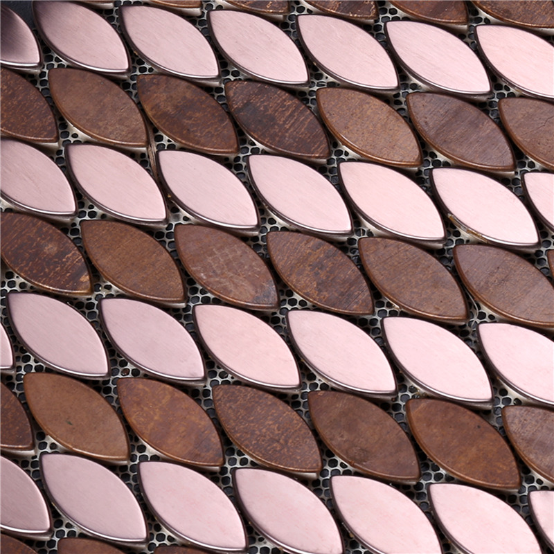 Mosaïque ovale forme de feuille feuillage mosaïque pour déco