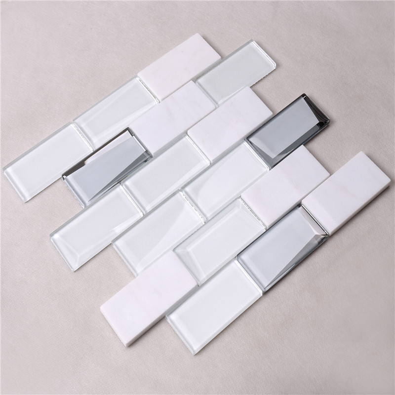 Tuiles de mur en mosaïque 3d auto-adhésives du cube 3d de gel de la conception HMB48