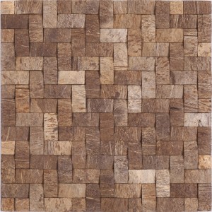 YK03 tuiles de mosaïque carrées en coquille de noix de coco naturelles en bois à la recherche de tuiles de mosaïque