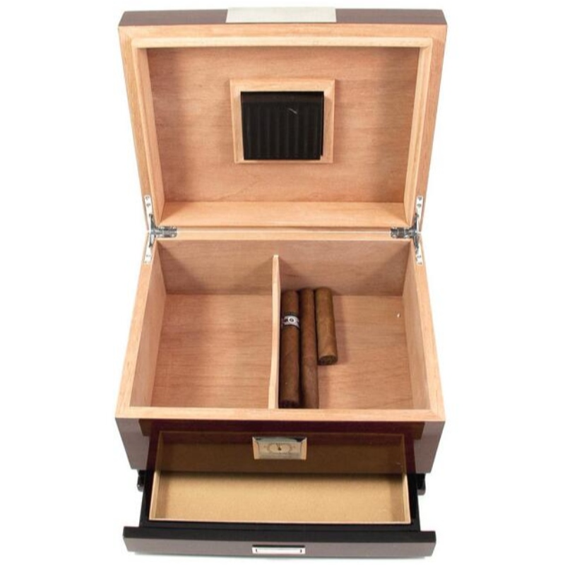 Humidor à cigares en noyer avec tiroir