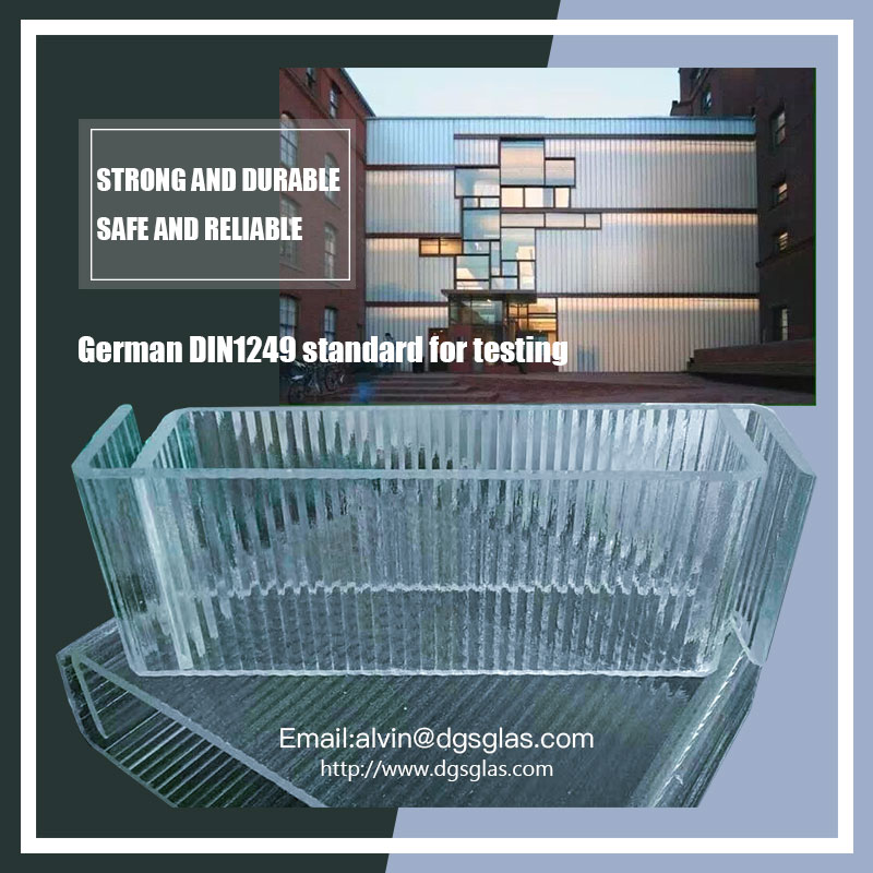 Nouveau matériau de construction léger l translucide U profilé profilé profilé en verre
