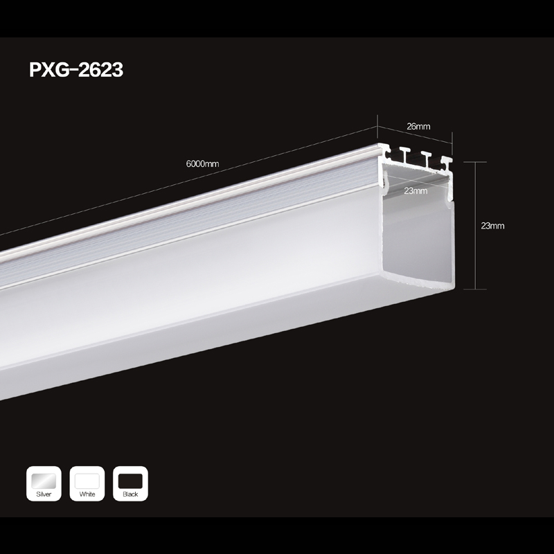 Système de canaux profilé en aluminium avec couvercle et embouts pour installations de rubans à LED