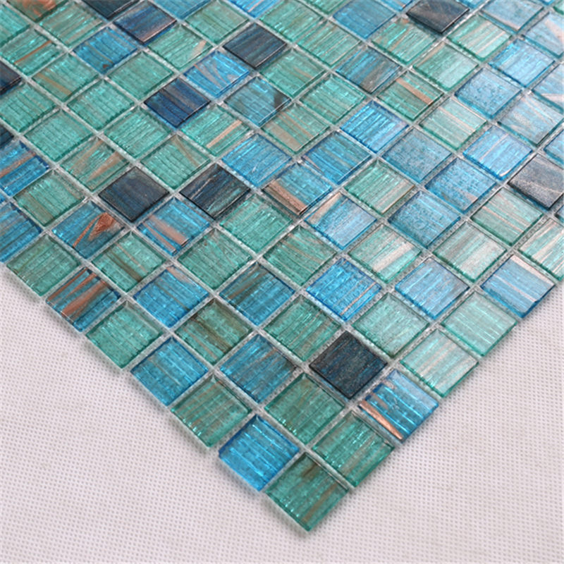 Carreau de piscine en mosaïque de verre irisé Golden Line à vendre