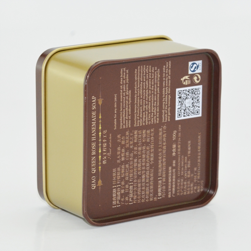 Usine en gros petite boîte de bidon cosmétique carrée pour l'emballage de savon