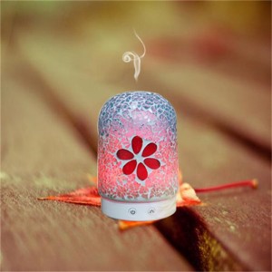 Usine chinoise dernière diffuseur d'arôme d'huile essentielle ultrasonique électrique en verre de mosaïque