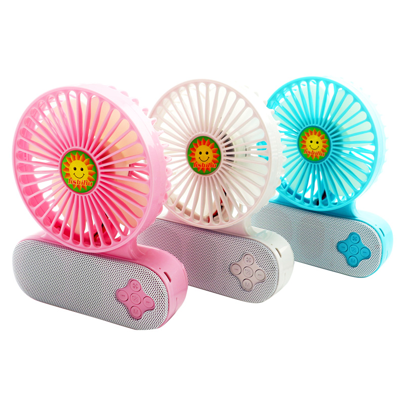 été de refroidissement mini ventilateur bluetooth haut-parleur avec usb / batterie